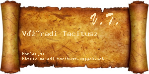 Váradi Tacitusz névjegykártya